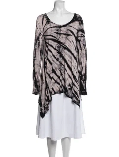 Pre-owned Neiman Marcus Tie-dye Print Scoop Neck Tunic In Multicolor