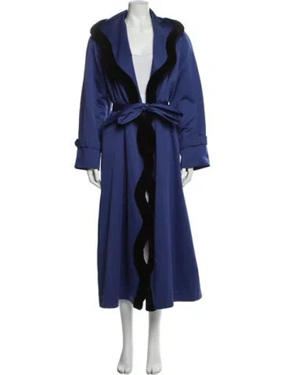Pre-owned Neiman Marcus Trench Coat In Blue