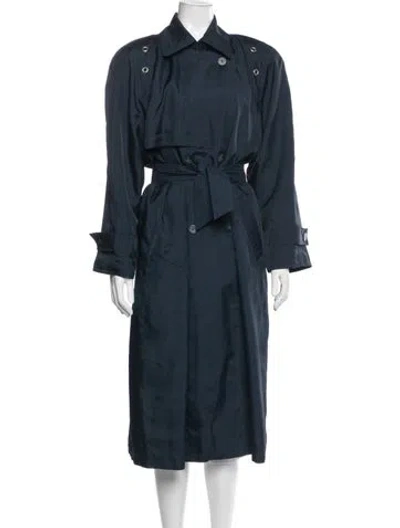 Pre-owned Neiman Marcus Trench Coat In Blue