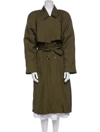 Pre-owned Neiman Marcus Trench Coat In Green