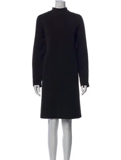 Pre-owned Neiman Marcus Turtleneck Knee-length Dress In Black