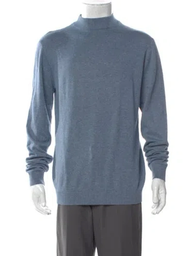 Pre-owned Neiman Marcus Turtleneck Long Sleeve Pullover W/ Tags In Blue