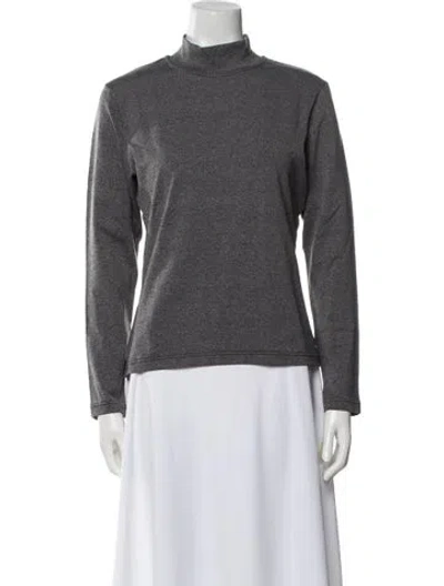 Pre-owned Neiman Marcus Turtleneck Long Sleeve Sweatshirt In Gray
