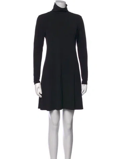 Pre-owned Neiman Marcus Turtleneck Mini Dress In Black