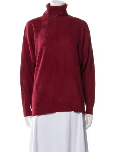Pre-owned Neiman Marcus Turtleneck Sweater In Burgundy