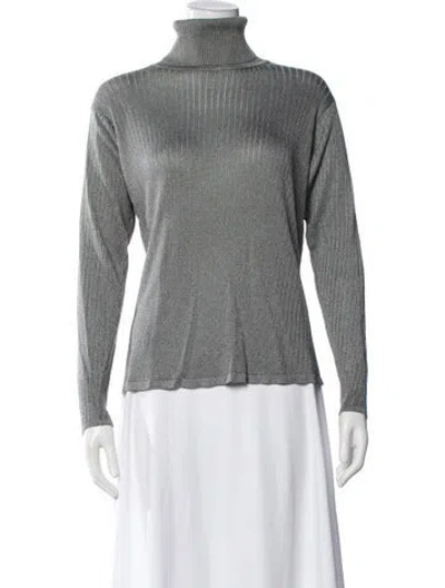 Pre-owned Neiman Marcus Turtleneck Sweater In Gray