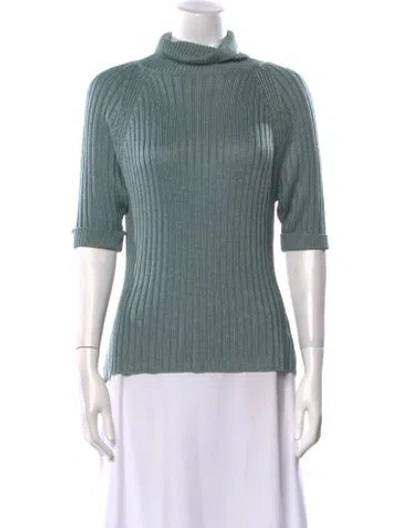 Pre-owned Neiman Marcus Turtleneck Sweater In Green
