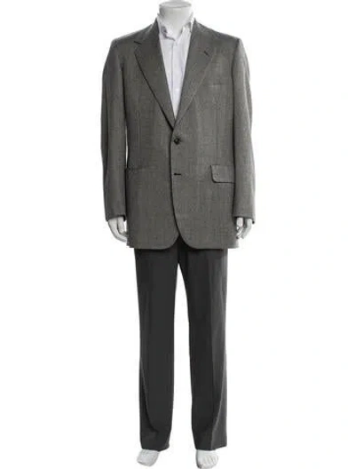 Pre-owned Neiman Marcus Tweed Pattern Blazer In Grey