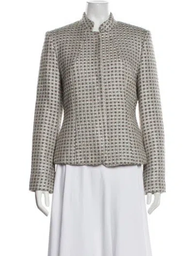 Pre-owned Neiman Marcus Tweed Pattern Blazer In Neutrals