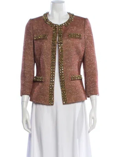 Pre-owned Neiman Marcus Tweed Pattern Evening Jacket In Brown