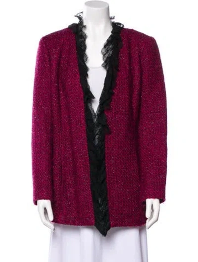 Pre-owned Neiman Marcus Tweed Pattern Evening Jacket In Pink