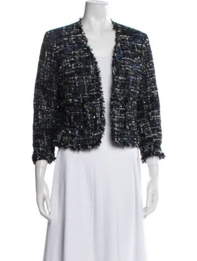 Pre-owned Neiman Marcus Tweed Pattern Jacket In Black