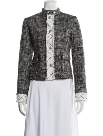 Pre-owned Neiman Marcus Tweed Pattern Jacket In Black