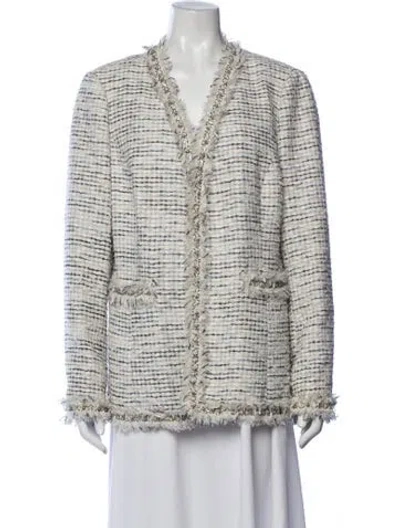 Pre-owned Neiman Marcus Tweed Pattern Jacket In Neutrals