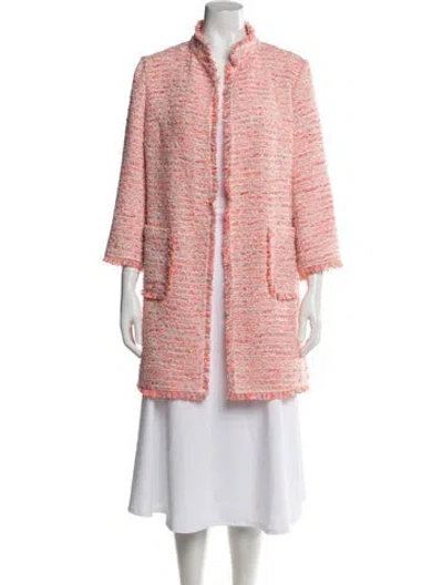 Pre-owned Neiman Marcus Tweed Pattern Jacket In Pink