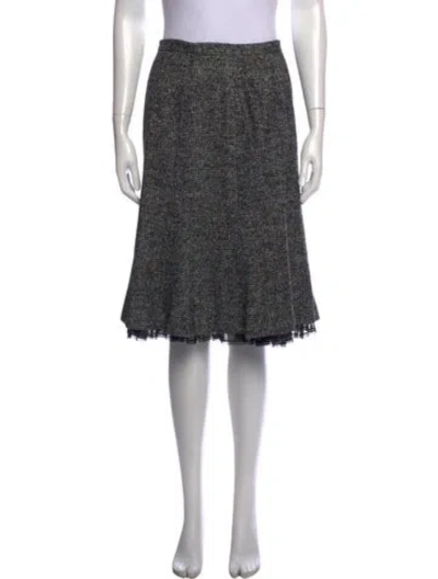 Pre-owned Neiman Marcus Tweed Pattern Midi Length Skirt In Grey