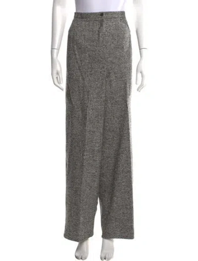 Pre-owned Neiman Marcus Tweed Pattern Wide Leg Pants In Gray