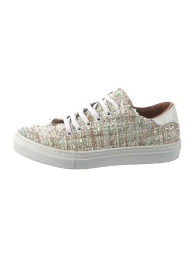 Pre-owned Neiman Marcus Tweed Tweed Pattern Sneakers In Multicolor