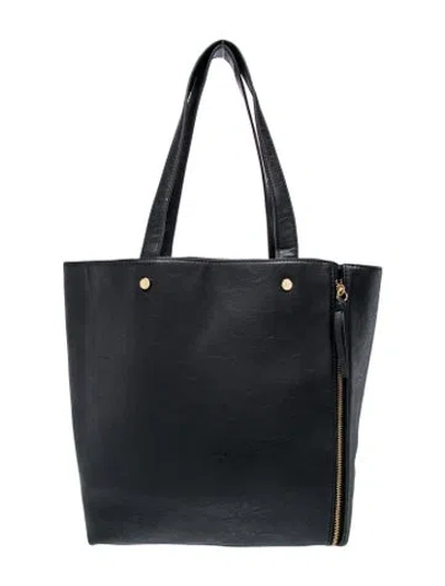 Pre-owned Neiman Marcus Vegan Leather Tote In Black