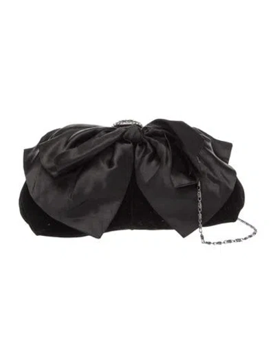 Pre-owned Neiman Marcus Velvet Clutch In Black