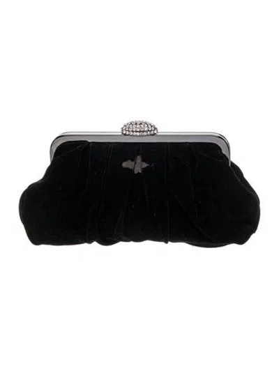 Pre-owned Neiman Marcus Velvet Clutch In Black