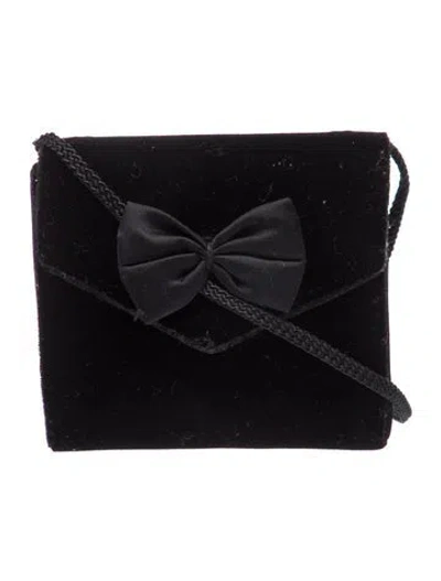 Pre-owned Neiman Marcus Velvet Crossbody Bag In Black