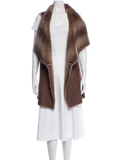 Pre-owned Neiman Marcus Vest In Brown