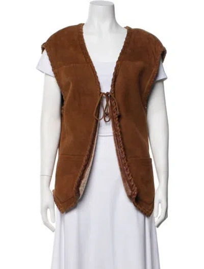 Pre-owned Neiman Marcus Vest In Brown