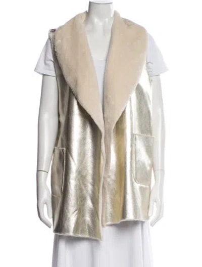 Pre-owned Neiman Marcus Vest W/ Tags In Gold/metallic