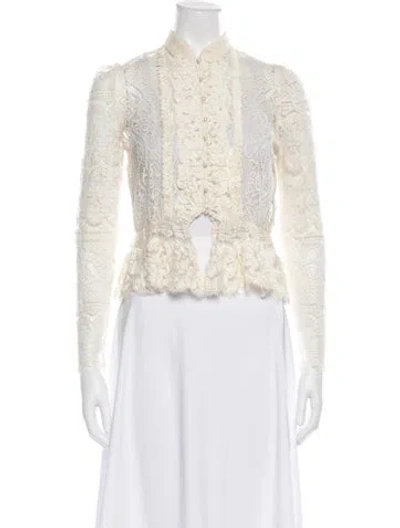 Pre-owned Neiman Marcus Vintage 1970's Blouse In White
