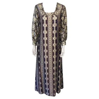 Pre-owned Neiman Marcus Vintage Brocade Caftan By Bob Cunningham Nellica Beitner  Size S In Black