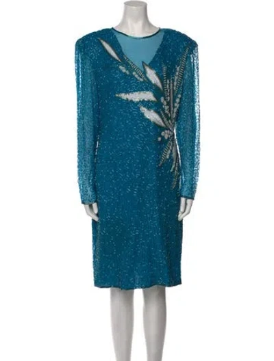 Pre-owned Neiman Marcus Vintage Knee-length Dress In Blue