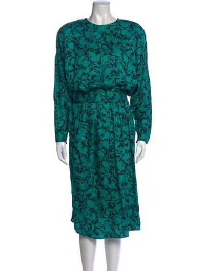 Pre-owned Neiman Marcus Vintage Knee-length Dress In Green