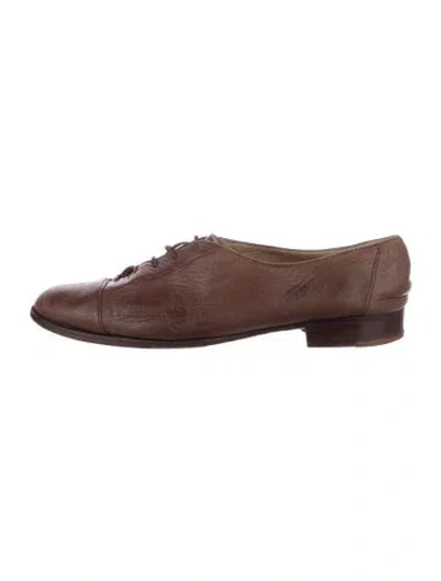 Pre-owned Neiman Marcus Vintage Leather Sneakers In Brown