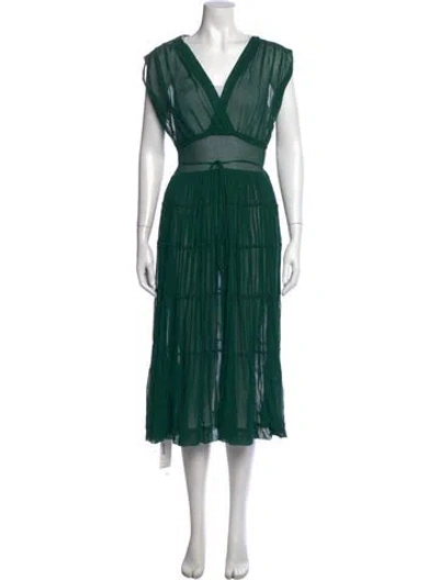 Pre-owned Neiman Marcus Vintage Midi Length Dress In Green
