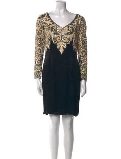 Pre-owned Neiman Marcus Vintage Mini Dress In Black