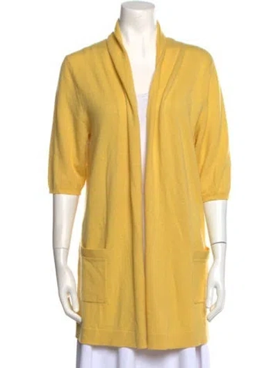 Pre-owned Neiman Marcus Vintage Open Front Sweater In Yellow