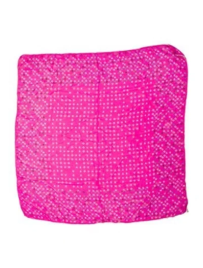 Pre-owned Neiman Marcus Vintage Printed Scarf In Pink