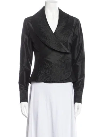 Pre-owned Neiman Marcus Vintage Silk Jacket In Grey