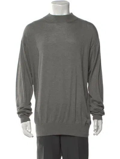 Pre-owned Neiman Marcus Vintage Silk Pullover In Grey