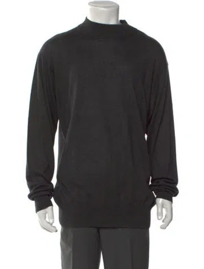 Pre-owned Neiman Marcus Vintage Silk Pullover In Grey