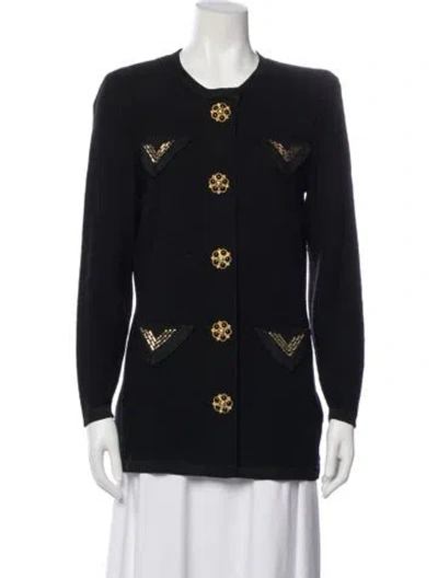 Pre-owned Neiman Marcus Vintage Wool Sweater In Black