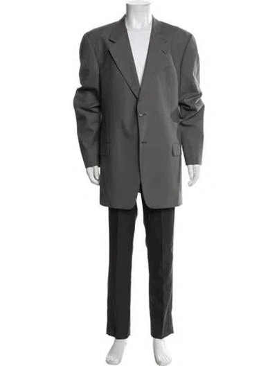 Pre-owned Neiman Marcus Virgin Wool Jacket In Gray