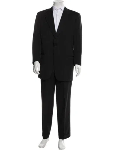 Pre-owned Neiman Marcus Virgin Wool Two-piece Suit In Black