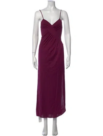 Pre-owned Neiman Marcus V-neck Long Dress In Purple