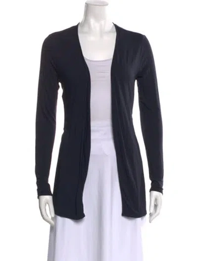 Pre-owned Neiman Marcus V-neck Long Sleeve Top In Black