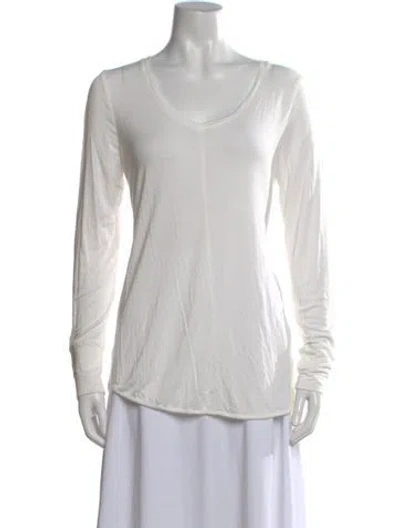 Pre-owned Neiman Marcus V-neck Long Sleeve T-shirt In Pink