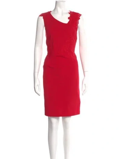 Pre-owned Neiman Marcus V-neck Mini Dress W/ Tags In Red