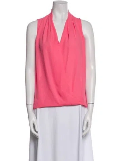 Pre-owned Neiman Marcus V-neck Sleeveless Blouse In Pink