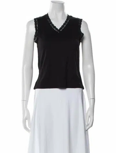 Pre-owned Neiman Marcus V-neck Sleeveless Top In White